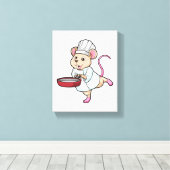 Rat als Koch mit Pan & Cooking Hut Leinwanddruck (Insitu (Holzboden))