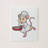 Rat als Koch mit Pan & Cooking Hut Puzzle (Vertikal)