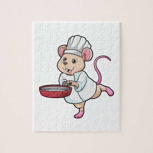 Rat als Koch mit Pan & Cooking Hut Puzzle (Vertikal)