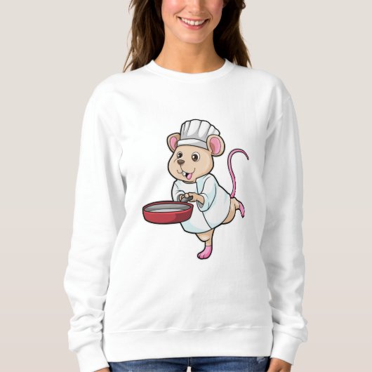 Rat als Koch mit Pan & Cooking Hut Sweatshirt (Vorderseite)