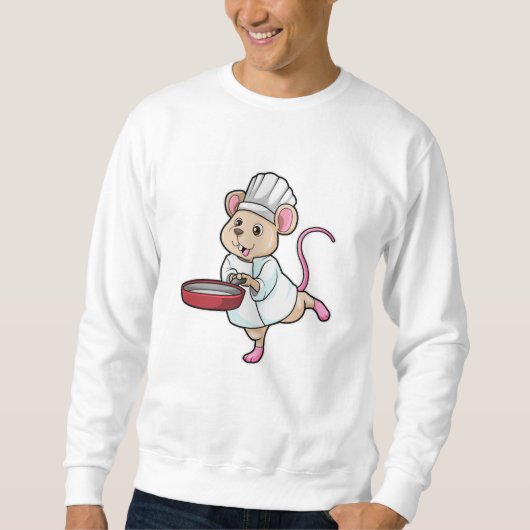 Rat als Koch mit Pan & Cooking Hut Sweatshirt (Vorderseite)