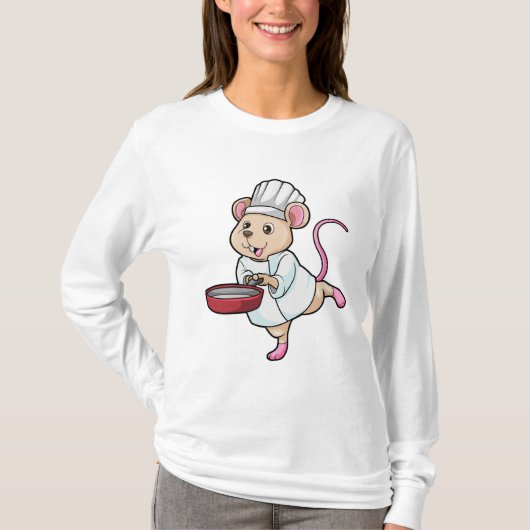 Rat als Koch mit Pan & Cooking Hut T-Shirt (Vorderseite)