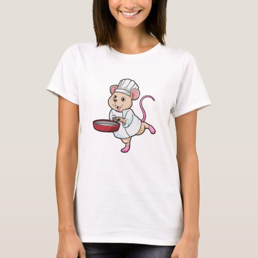 Rat als Koch mit Pan & Cooking Hut T-Shirt (Vorderseite)