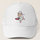 Rat als Koch mit Pan & Cooking Hut Truckerkappe (Vorderseite)