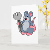 Rat als Mechaniker mit Wrench Karte (Gelbe Blume)