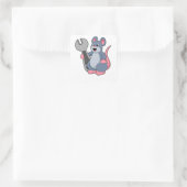 Rat als Mechaniker mit Wrench Quadratischer Aufkleber (Tasche)