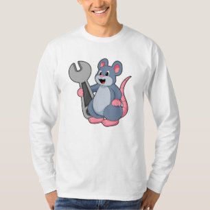 Rat als Mechaniker mit Wrench T-Shirt
