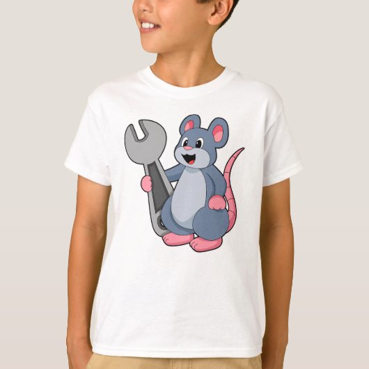 Rat als Mechaniker mit Wrench T-Shirt (Vorderseite)