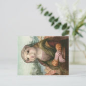 Rat als Mona Lisa Leonardo da Vinci kmcoriginals Postkarte (Stehend Vorderseite)