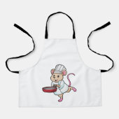 Rat as Cook with Pan & Cooking hat Schürze (Vorderseite)