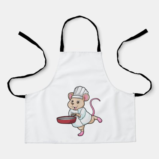 Rat as Cook with Pan & Cooking hat Schürze (Vorderseite)