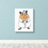 Rat as Doctor with Doctor's coat Leinwanddruck (Insitu (Holzboden))