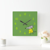 Rat auf dem Catwalk Quadratische Wanduhr (Zuhause)