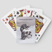 Rat auf dem Schädel im Schnee Spielkarten (Rückseite)