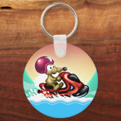 Rat auf einem Jet-Ski-Schlüsselanhänger Schlüsselanhänger (Vorderseite)