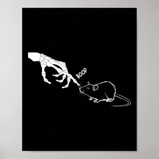 Rat Beängstigend Skeleton Hand Boop Spooky Hallowe Poster (Vorne)