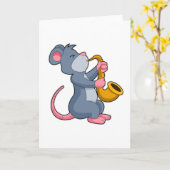 Rat bei Musik mit Saxophon Karte (Gelbe Blume)