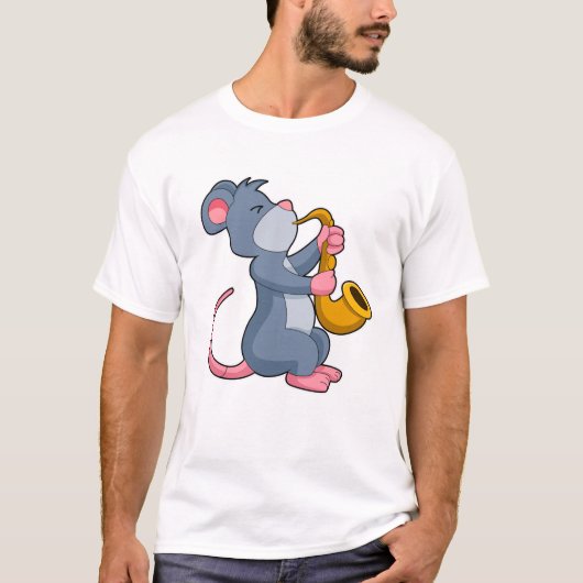 Rat bei Musik mit Saxophon T-Shirt (Vorderseite)