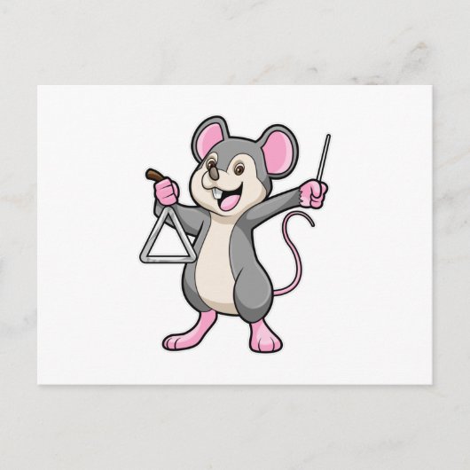 Rat bei Musik mit Triangel Postkarte (Vorderseite)