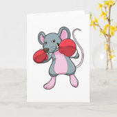 Rat beim Boxen mit Boxhandschuhen Karte (Gelbe Blume)