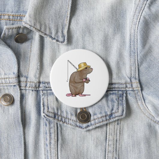 Rat beim Fischen mit Angelrute Button (Beispiel)