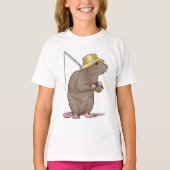 Rat beim Fischen mit Angelrute T-Shirt (Vorderseite)