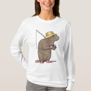 Rat beim Fischen mit Angelrute T-Shirt