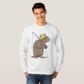 Rat beim Fischen mit Angelrute T-Shirt (Vorne ganz)