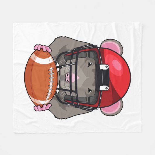 Rat beim Fußballsport Fleecedecke (Vorderseite (Horizontal))