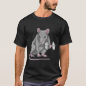 Rat Bodybuilding Dumbell T-Shirt (Vorderseite)