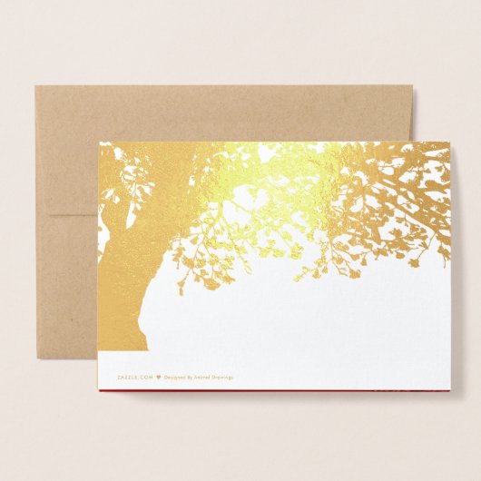 Rat Cherry Baum 2020 Chinesischer Gruß in Luxe Folienkarte (Rückseite mit Umschlag)