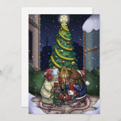 Rat Christmas Card Feiertagskarte (Vorne/Hinten)