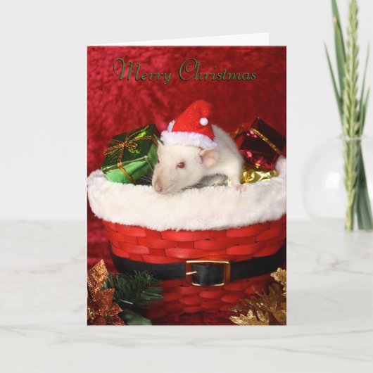 Rat Christmas Card Feiertagskarte (Vorderseite)