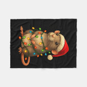 Rat Christmas Pajama Funny Xmas Lights Animals Lov Fleecedecke (Vorderseite (Horizontal))