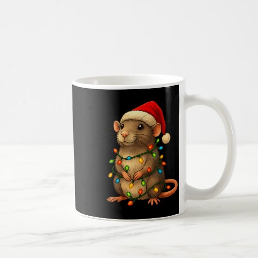 Rat Christmas Pajama Funny Xmas Lights Animals Lov Kaffeetasse (Rechts)