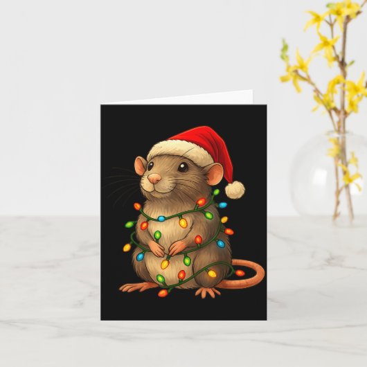 Rat Christmas Pajama Funny Xmas Lights Animals Lov Karte (Gelbe Blume)