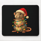 Rat Christmas Pajama Funny Xmas Lights Animals Lov Mousepad (Vorne)