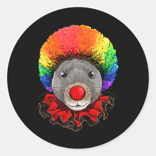 Rat Clown Mouse Rat Rodent Circus 78 Runder Aufkleber (Vorderseite)