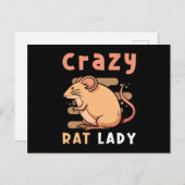 Rat Crazy Rat Lady Postkarte (Vorne/Hinten)