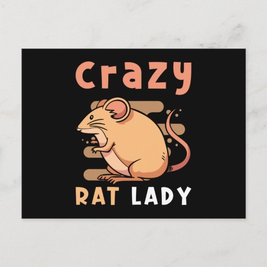 Rat Crazy Rat Lady Postkarte (Vorderseite)