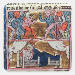 Rat der Dämonen von 'l'Histoire de Merlin' Quadratischer Aufkleber