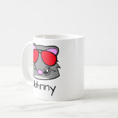 Rat Doodle Gesicht Personalisiert Kaffee Tasse (Vorderseite Links)