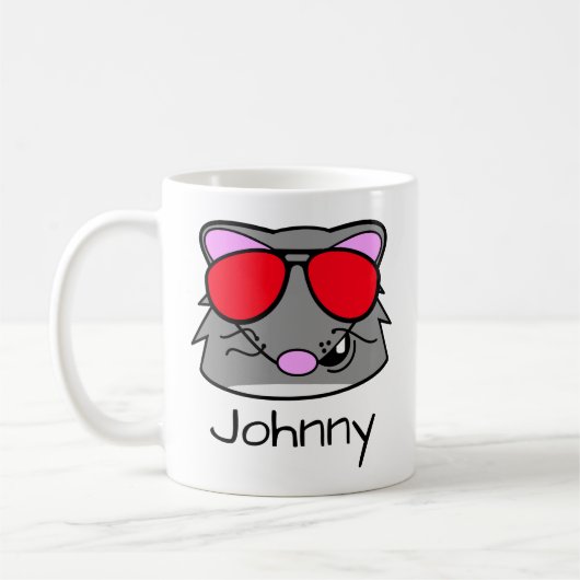Rat Doodle Gesicht Personalisiert Kaffee Tasse (Links)