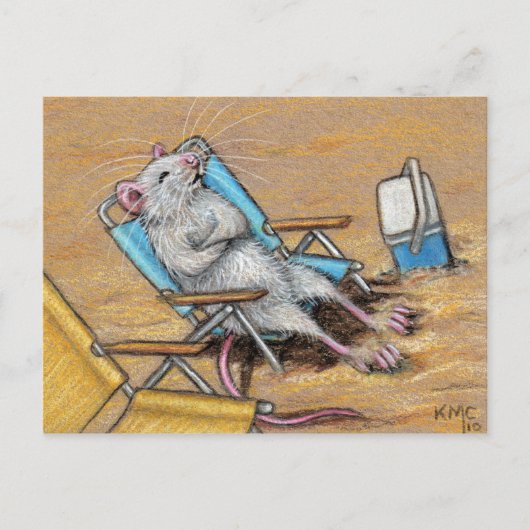 Rat entspannt sich auf der Beach Postcard Postkarte (Vorderseite)