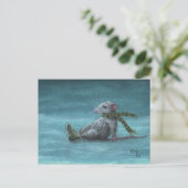 Rat fiel, Eis Skaten Postkarte (Stehend Vorderseite)