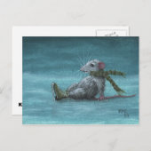 Rat fiel, Eis Skaten Postkarte (Vorne/Hinten)