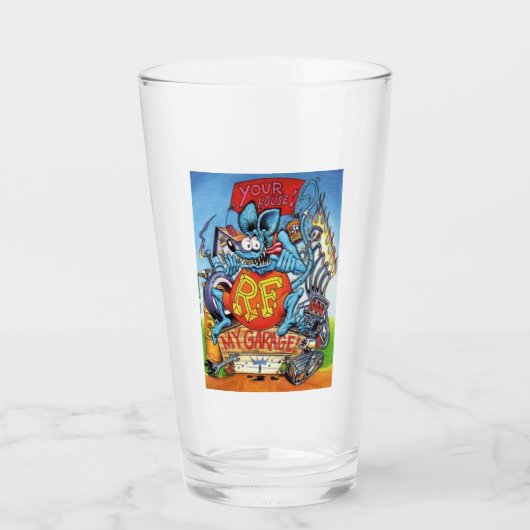Rat Fink 1 Trinkglas Glas (Vorderseite)