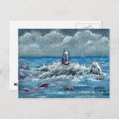Rat Floating with Drink in Ocean Postcard Postkarte (Vorne/Hinten)