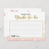 Rat für die Braut | Rosa und goldener Glitzer Hinweiskarte (Vorne/Hinten)