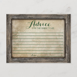 Rat für die Braut | Rustikale Kalligrafiekarte Hinweiskarte